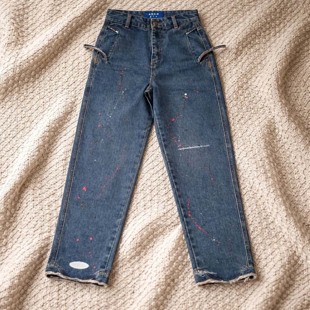 Ader Error 2020SS Paint Splatter Scalloped Hem Jeans Size A1